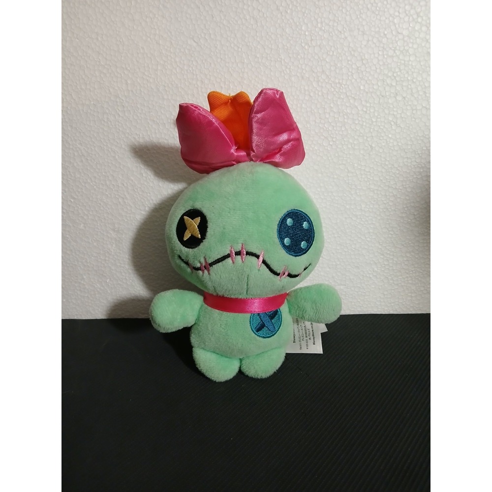 Disney Store Lilo & Stitch Scrump Plush Teal Button Eyes Pink Bow Small Doll